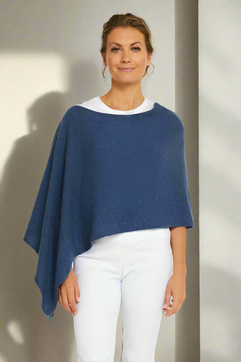 Denim Cashmere Topper - 100% cashmere