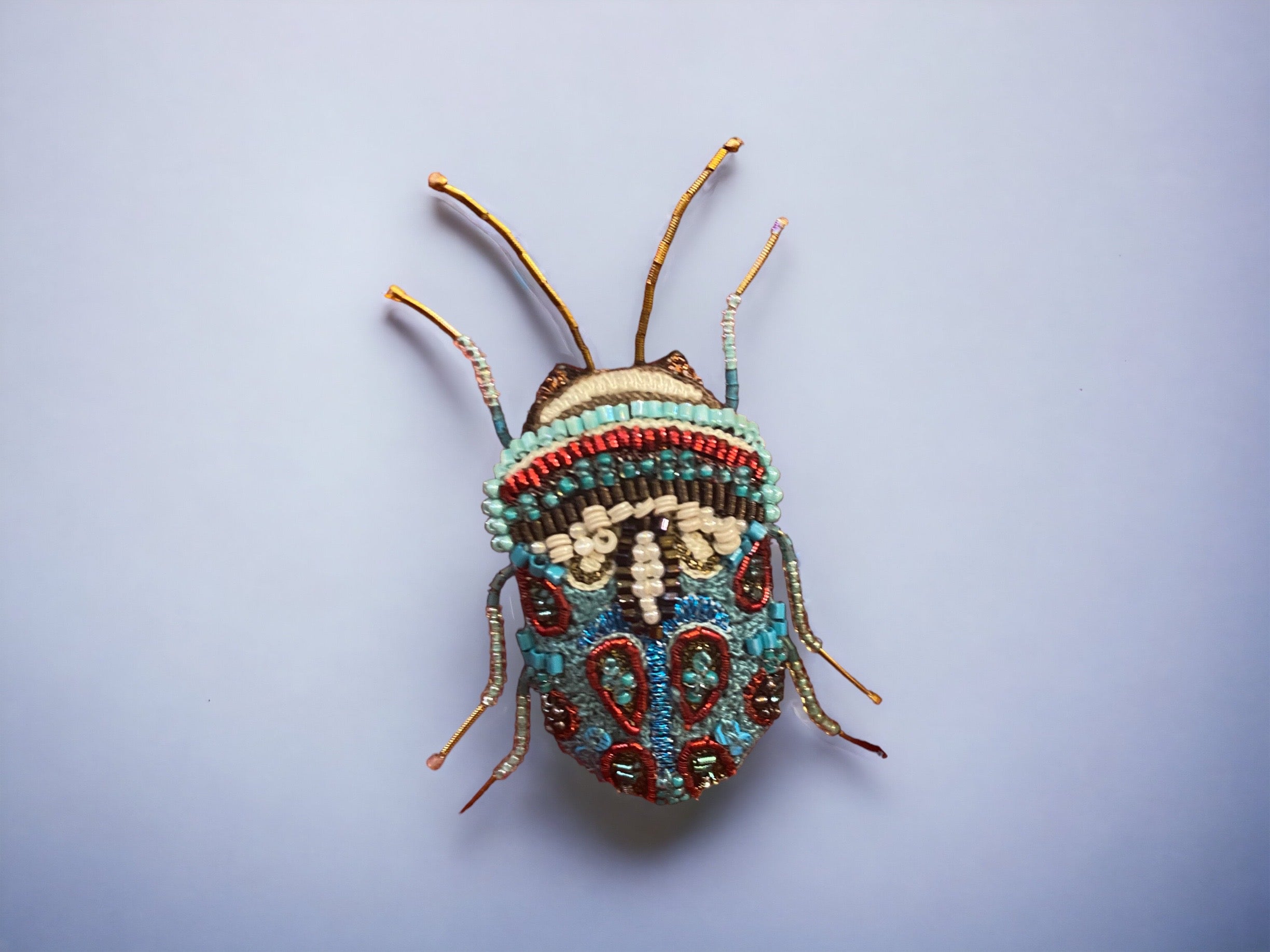 Trovelore hand beaded and embroided brooch