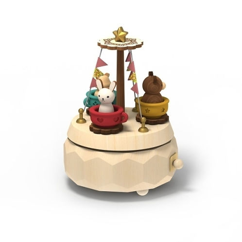 Wooderful Life Rotating Coffee Cup Music Box