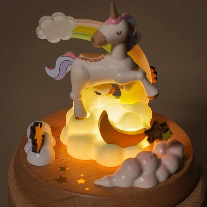 Wooderful Life Unicorn Glow Rotate Music Box
