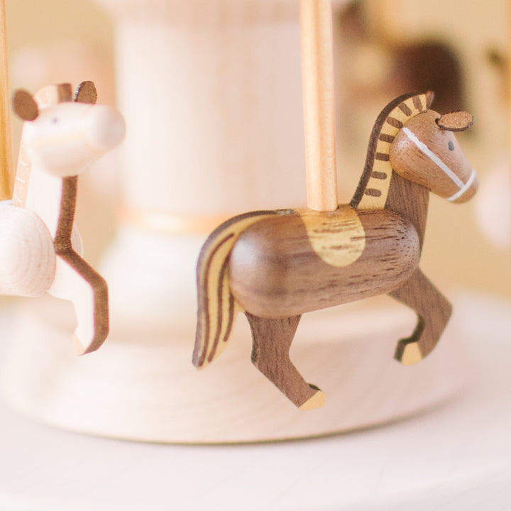 Wooderful Life Carousel Double Around Up and Down Music Box