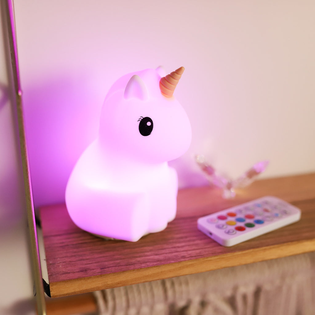 Night Light and Bluetooth Speaker - Unicorn Pink