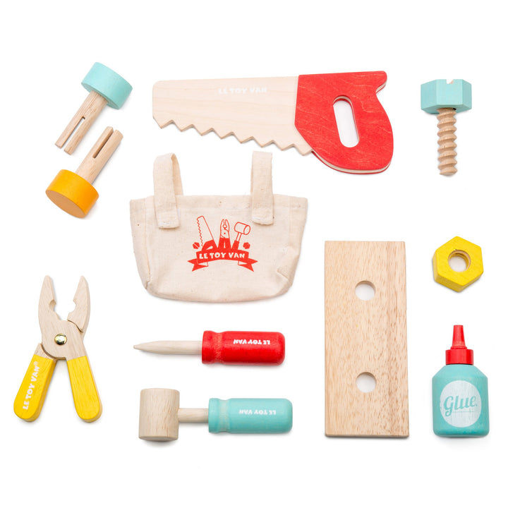 Le Van Toy Tool Box for children.  Timber toys